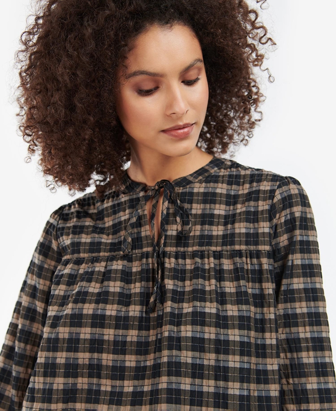 Black Women's Barbour Lorelie Top Shirts | AHROYM-052