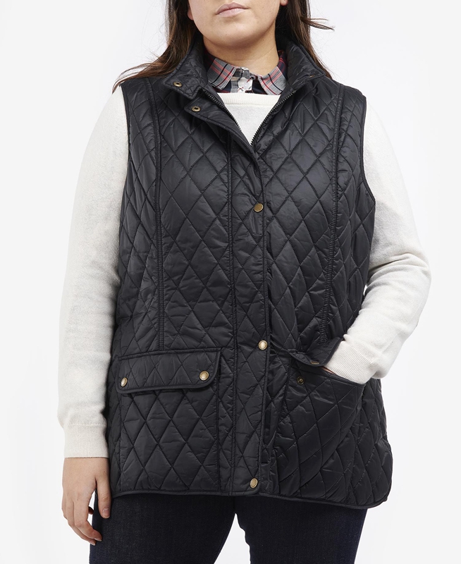 Black Women\'s Barbour Plus Otterburn Vest | BKDLUP-835