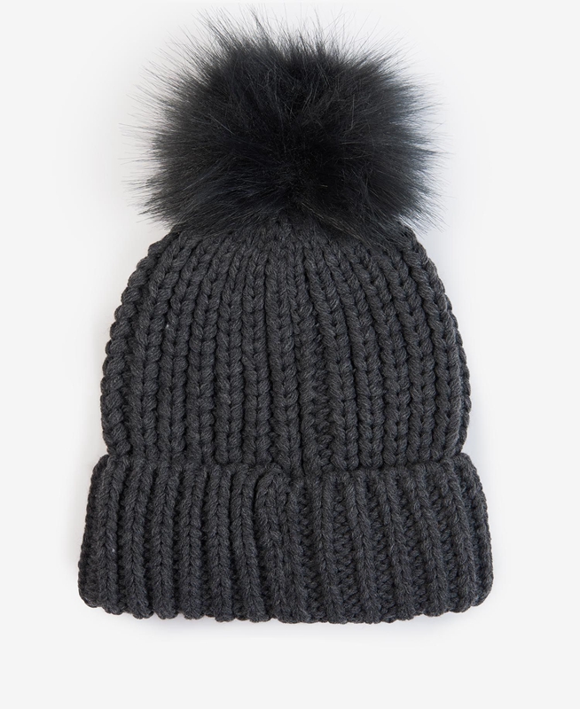 Black Women's Barbour Saltburn Beanie Hats | JWAUBO-084