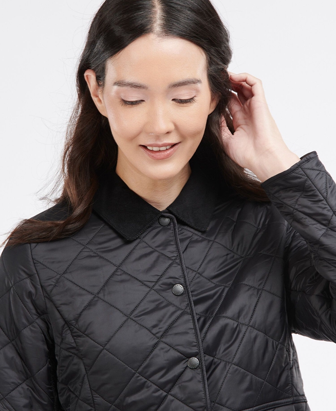 Black Women's Barbour Steppjacke Deveron Polarquilt Quilted Jackets | IEODLP-924