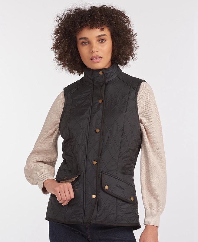 Black Women\'s Barbour Weste Cavalry Vest | ZLFDNH-823