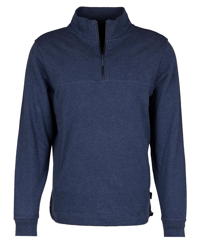 Blue Men's Barbour Explorer Shotley Half Zip Sweatshirts | NWOPLX-605