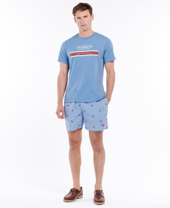 Blue Men's Barbour Shield Swim Pants | HOVRSL-402