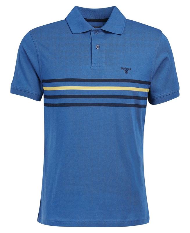 Blue Men\'s Barbour Silsden Polo shirts | NJTALX-983