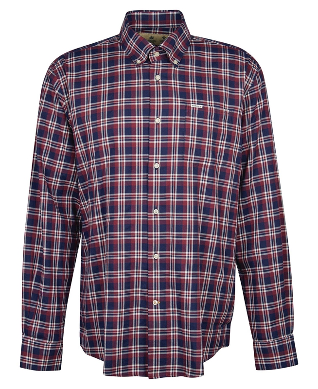 Blue Men's Barbour Turville Regular Fit Shirts | CXGRLE-348