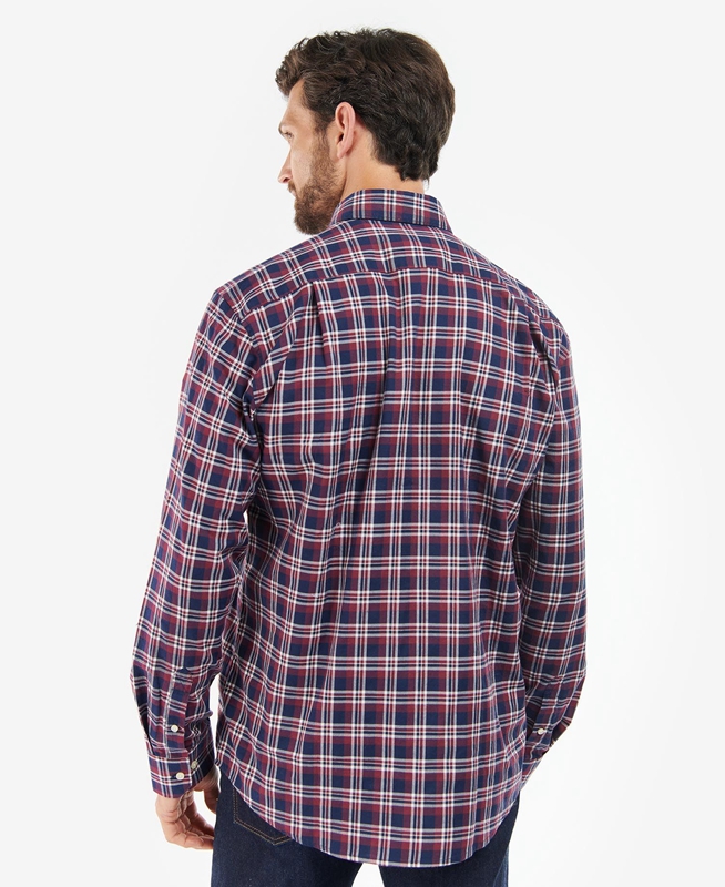 Blue Men's Barbour Turville Regular Fit Shirts | CXGRLE-348