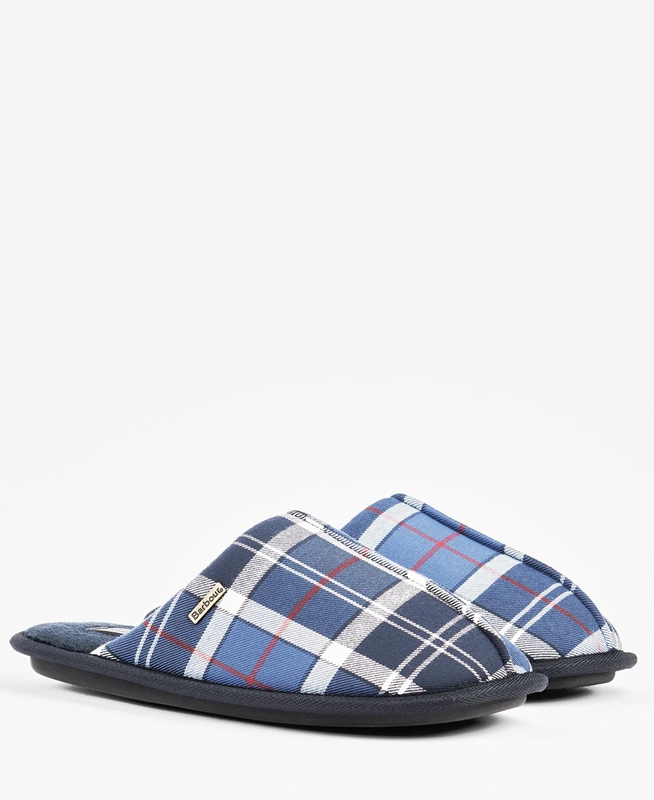 Blue Men's Barbour Young Slippers | AGCTWJ-510