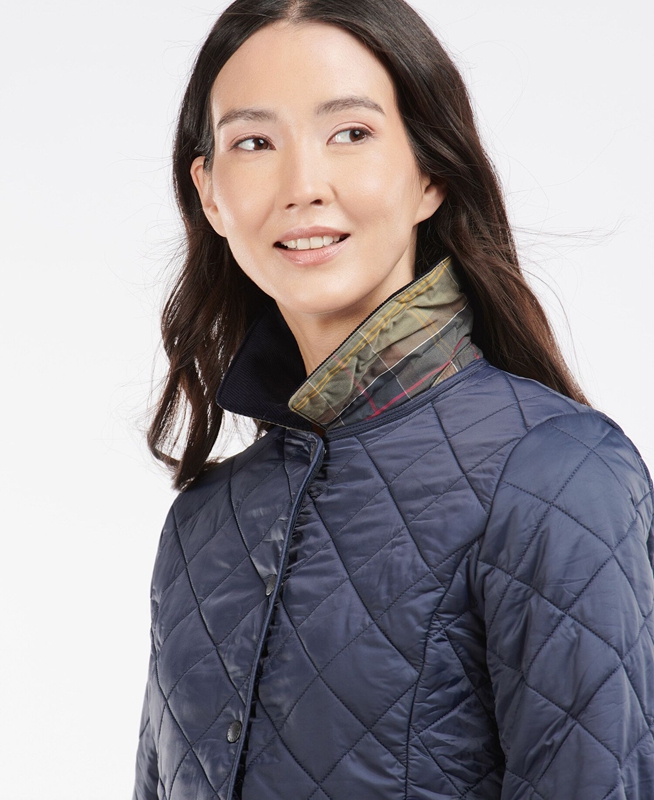 Blue Women's Barbour Steppjacke Deveron Polarquilt Quilted Jackets | ACMSNU-960