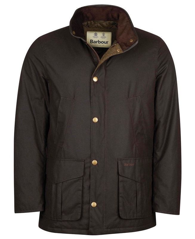 Brown Men's Barbour Hereford Waxed Jackets | ROJTQN-906