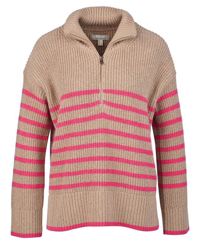 Brown Women's Barbour Jemima Knit Sweaters | NDLACT-509