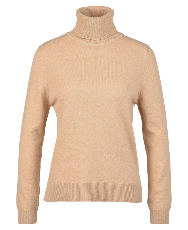 Brown Women's Barbour Pendle Roll-Neck Sweaters | JNQKRG-136