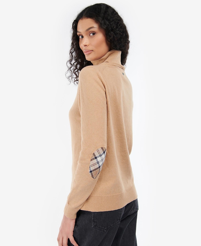 Brown Women's Barbour Pendle Roll-Neck Sweaters | JNQKRG-136