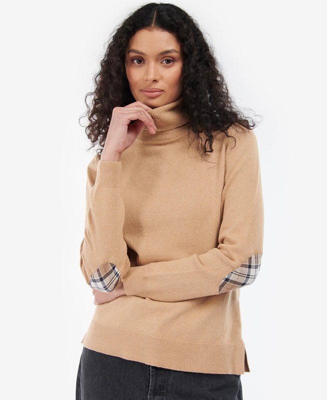 Brown Women\'s Barbour Pendle Roll-Neck Sweaters | JNQKRG-136