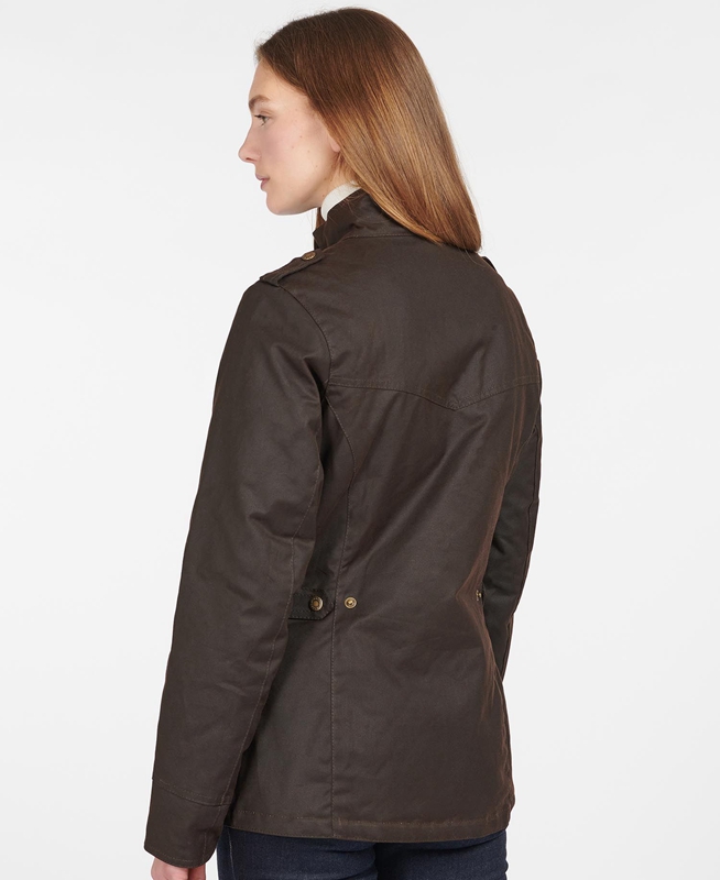 Brown Women's Barbour Winter Defence Waxed Jackets | CXBREG-149