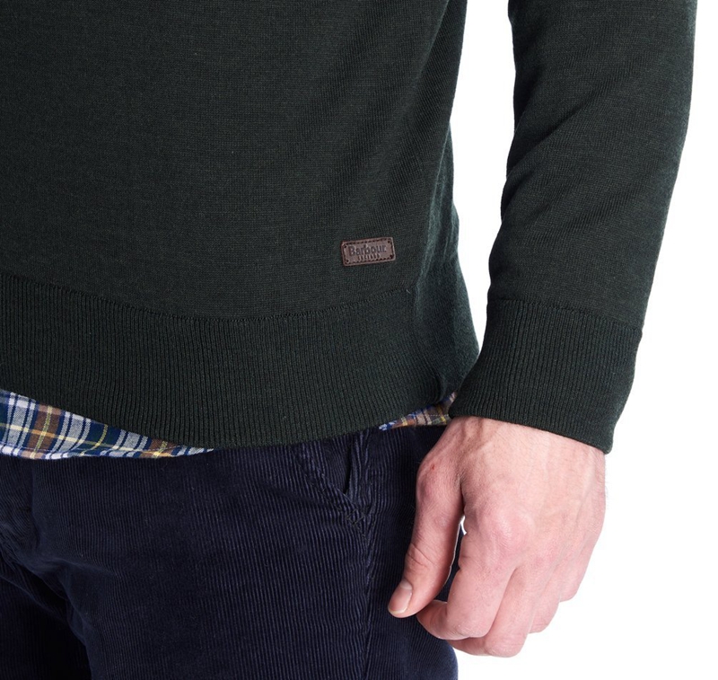 Green Men's Barbour Gamlan Half Zip Sweaters | KPGIVA-392