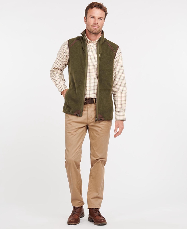 Green Men's Barbour Langdale Vest | NLXPWM-891