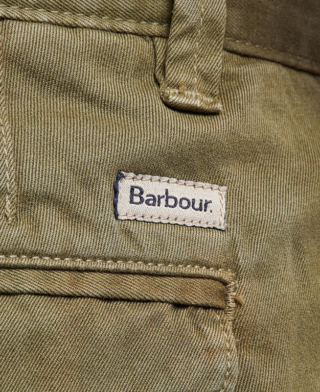 Green Men's Barbour Neuston Twill Pants | WJKSVA-860