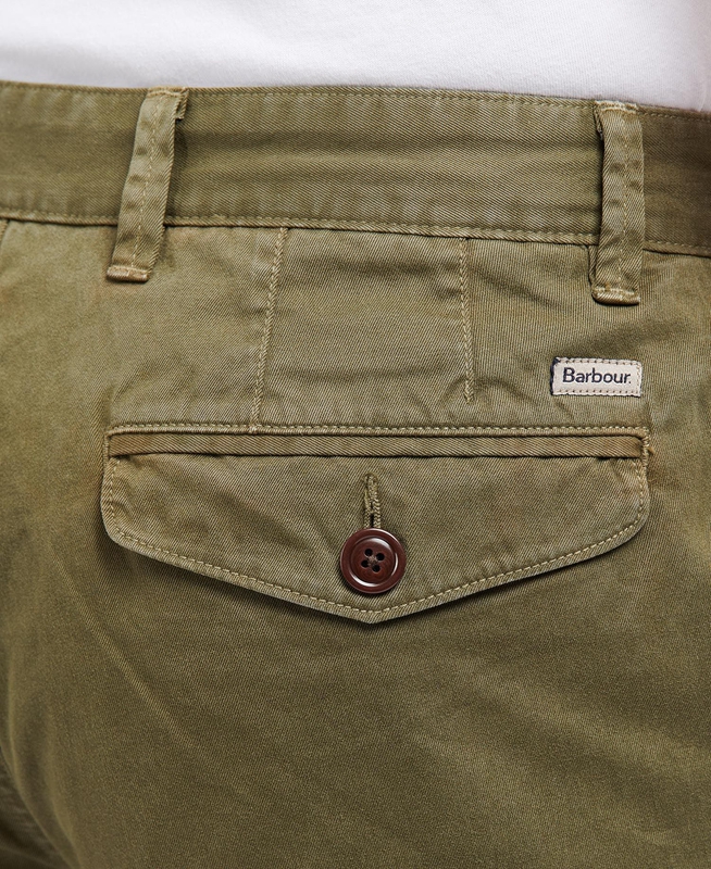 Green Men's Barbour Neuston Twill Pants | WJKSVA-860