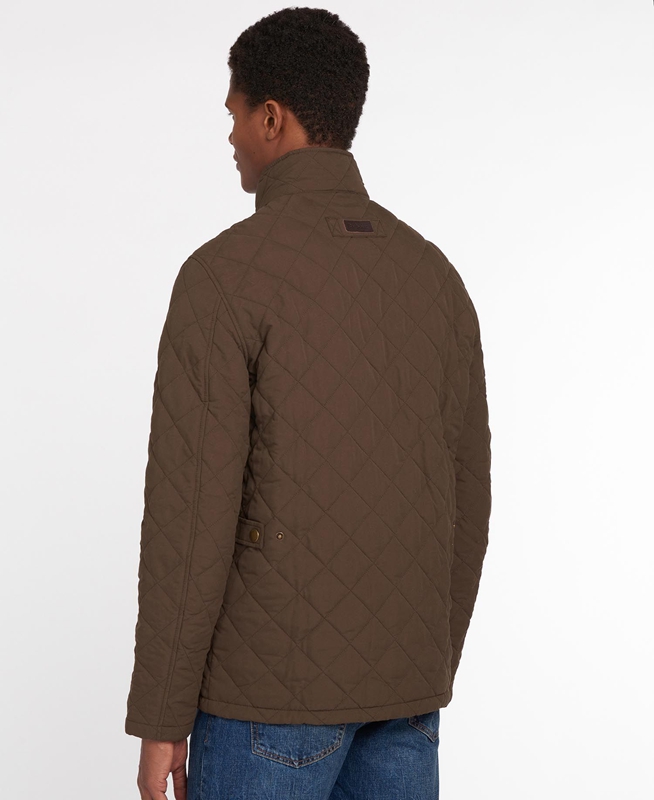 Green Men's Barbour Shoveler Quilted Jackets | PYOVHZ-130