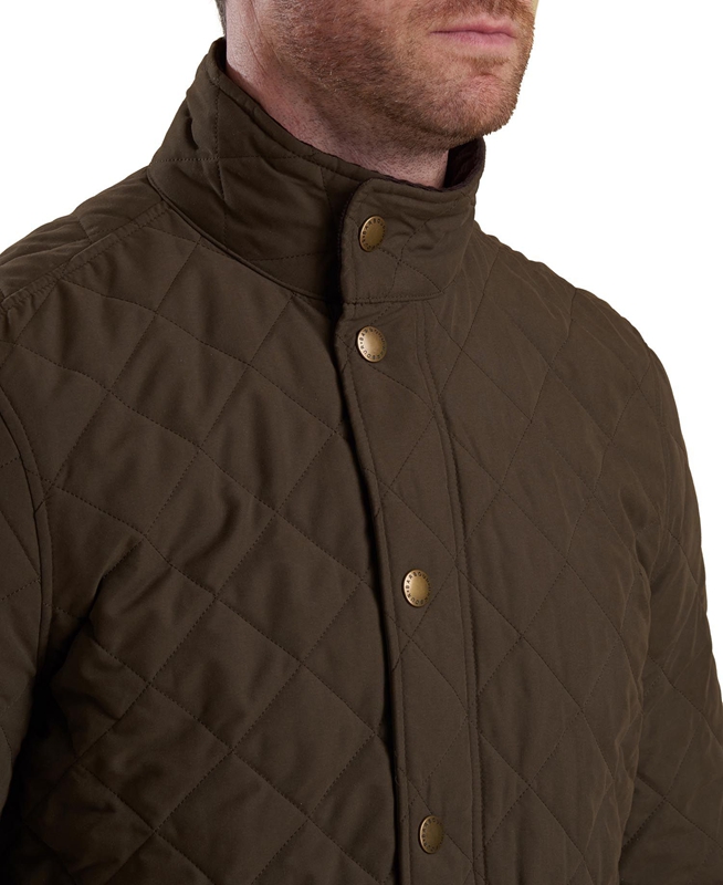 Green Men's Barbour Shoveler Quilted Jackets | PYOVHZ-130