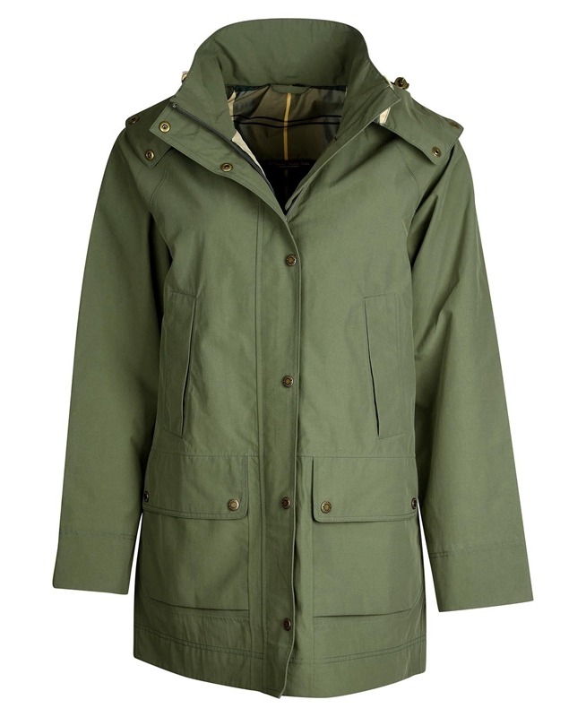 Green Women's Barbour Clary Waterproof Jackets | TQNYDU-392