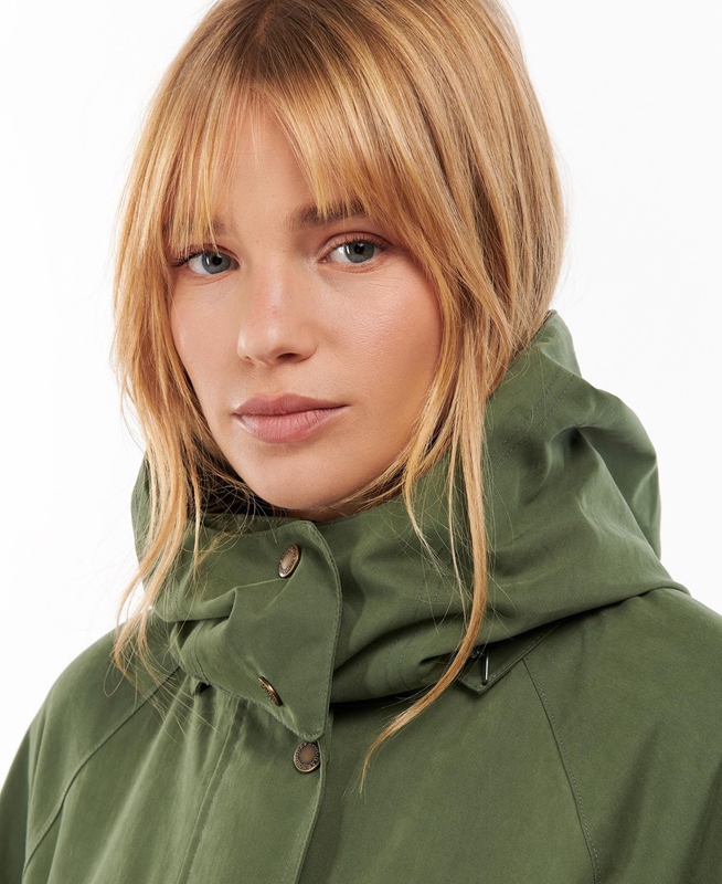 Green Women's Barbour Clary Waterproof Jackets | TQNYDU-392