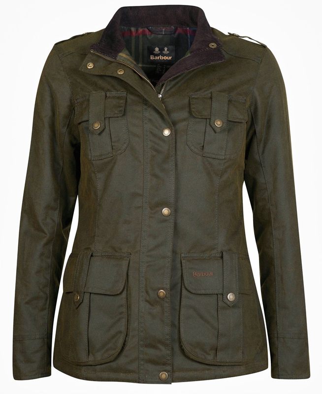 Green Women's Barbour Winter Defence Waxed Jackets | ENVTWJ-260