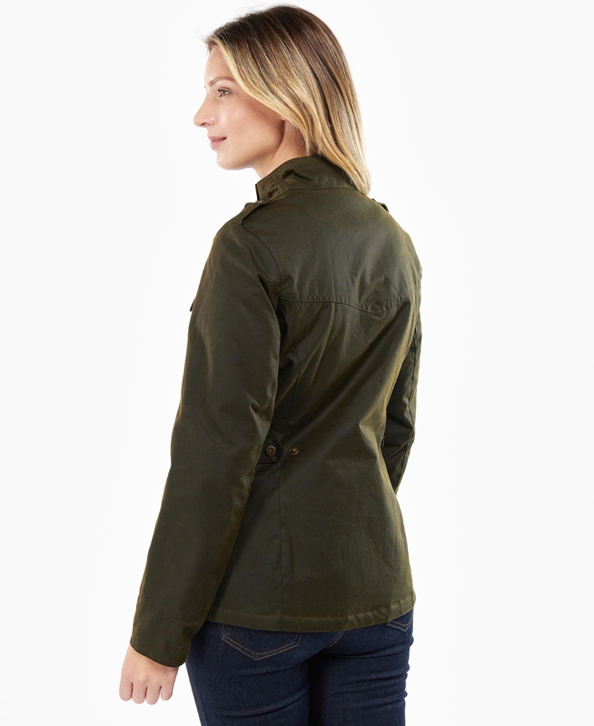 Green Women's Barbour Winter Defence Waxed Jackets | ENVTWJ-260