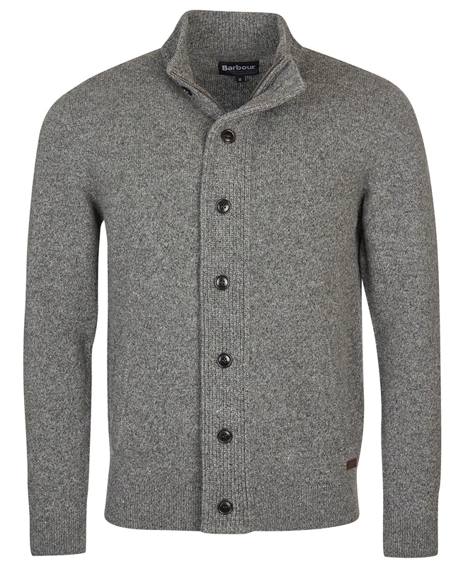 Grey Men's Barbour Essential Cardigan Tisbury Zip Through Sweaters | HUGPZN-643