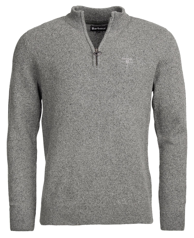 Grey Men's Barbour Essential Tisbury Half Zip Sweaters | LZTKWS-076