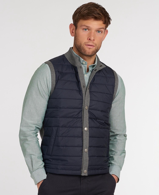 Grey Men\'s Barbour Essential Vest | GRUSTV-845