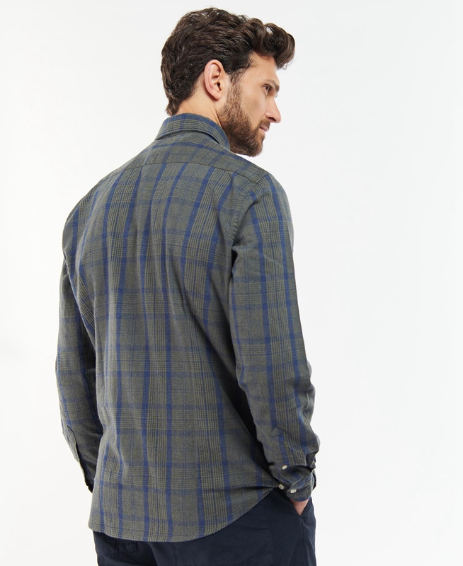 Grey Men's Barbour Inverbeg Tailored Shirts | JBVZTY-291