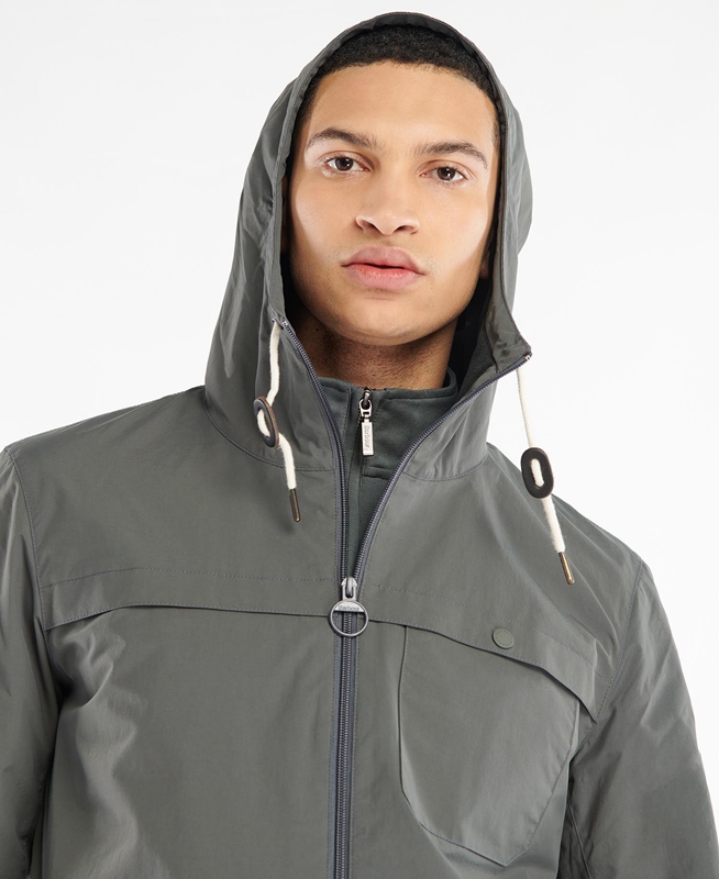 Grey Men's Barbour Selby Showerproof Casual Jackets | QZNVHR-901