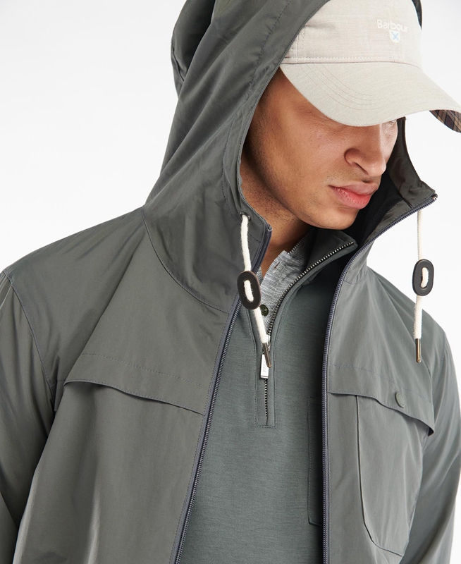 Grey Men's Barbour Selby Showerproof Casual Jackets | QZNVHR-901