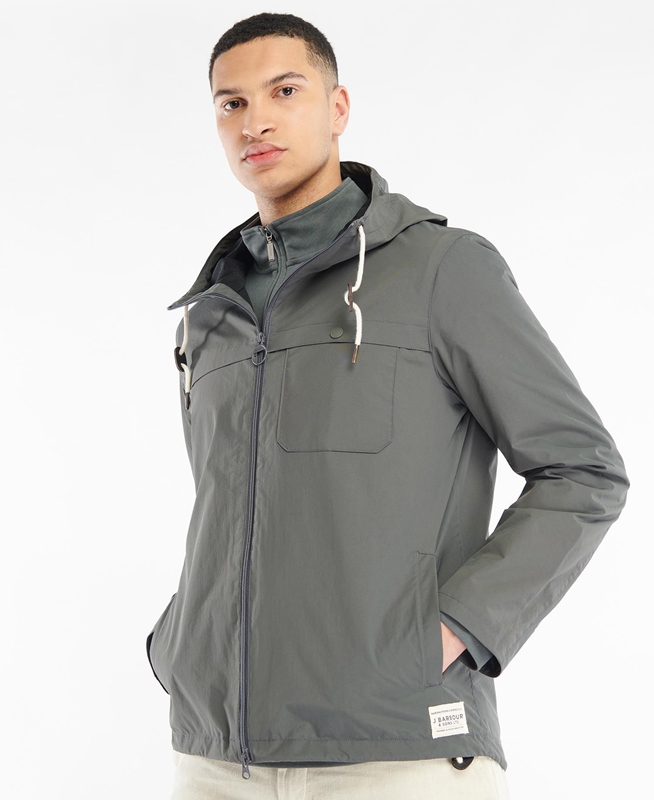 Grey Men\'s Barbour Selby Showerproof Casual Jackets | QZNVHR-901