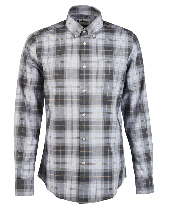 Grey Men's Barbour Wetheram Tailored Shirts | HCGWYU-915