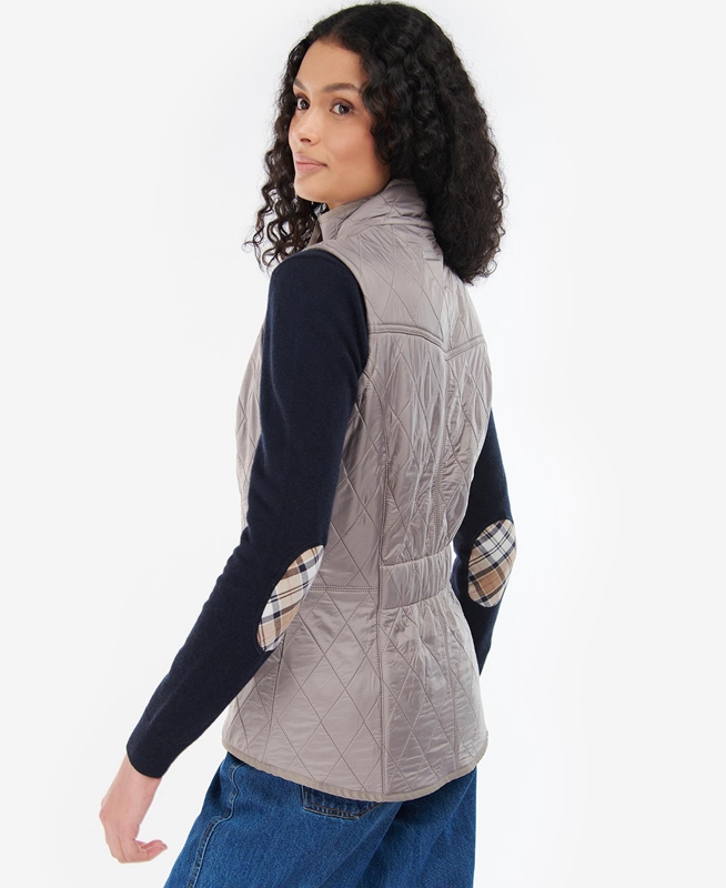 Grey Women's Barbour Cavalry Vest | OIXLYJ-759