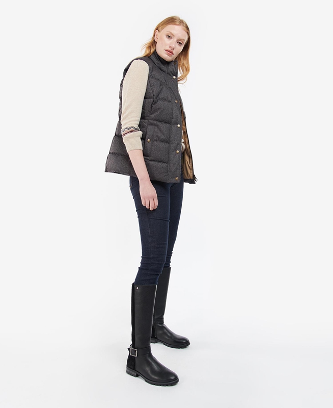 Grey Women's Barbour Foxglove Vest | EQHKWA-816