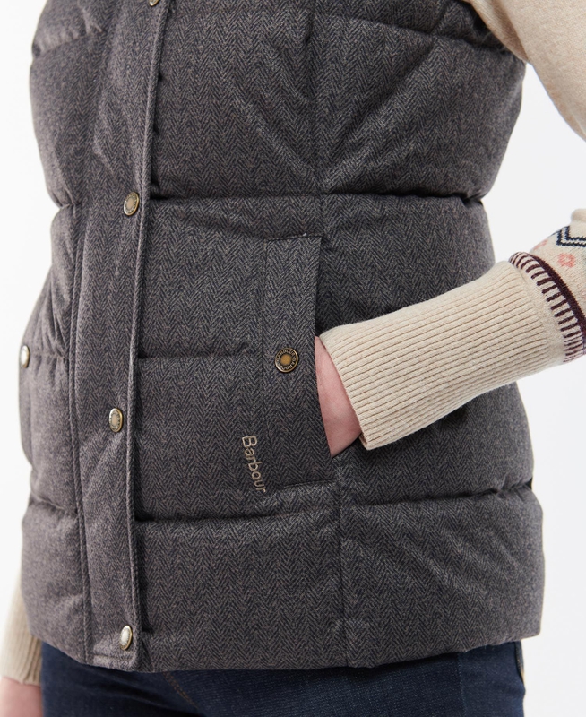 Grey Women's Barbour Foxglove Vest | EQHKWA-816