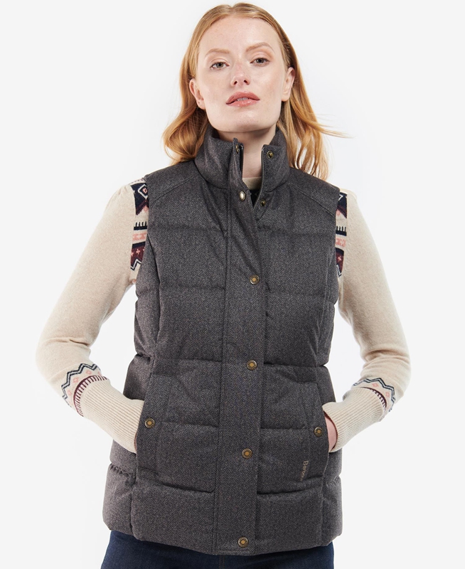 Grey Women\'s Barbour Foxglove Vest | EQHKWA-816