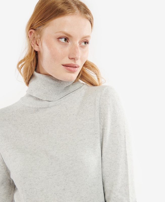 Grey Women's Barbour Pendle Roll-Neck Sweaters | CAZKWE-190