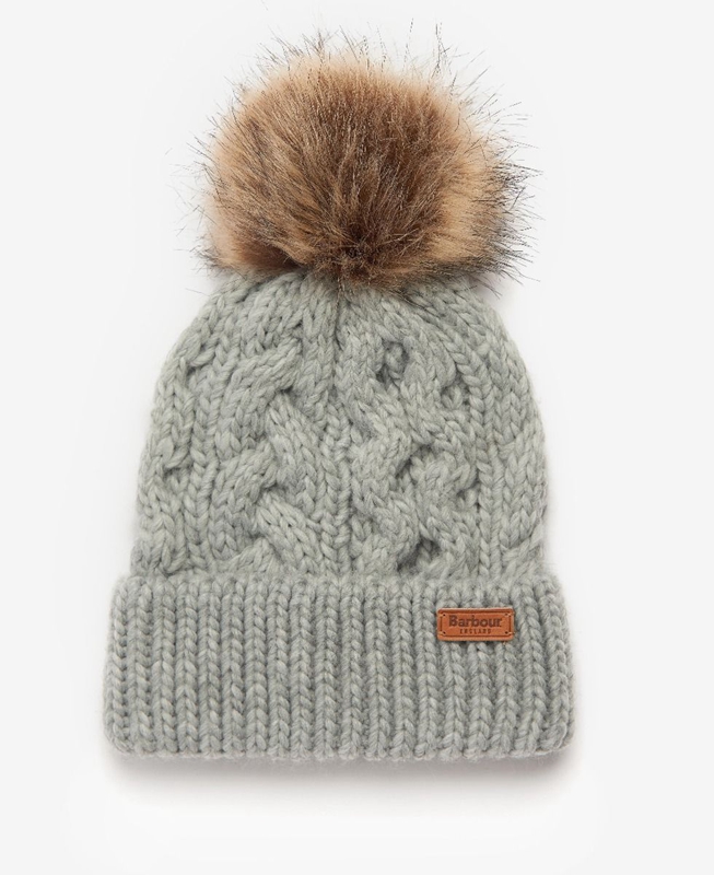 Grey Women's Barbour Penshaw Beanie & Scarf Set Hats | KNCSHM-524