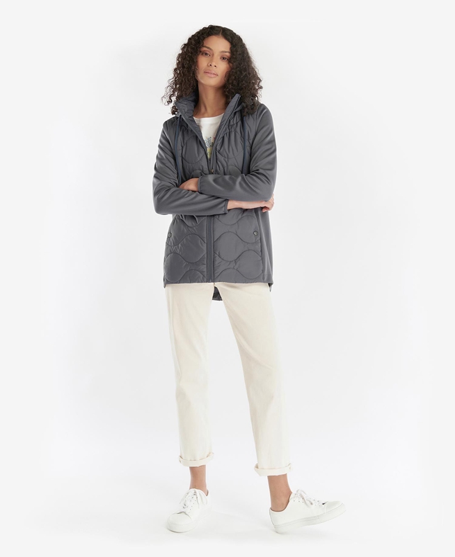 Grey Women's Barbour Willowherb Quilted Sweatshirts | NXBRWA-723