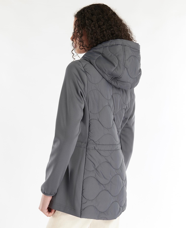 Grey Women's Barbour Willowherb Quilted Sweatshirts | NXBRWA-723