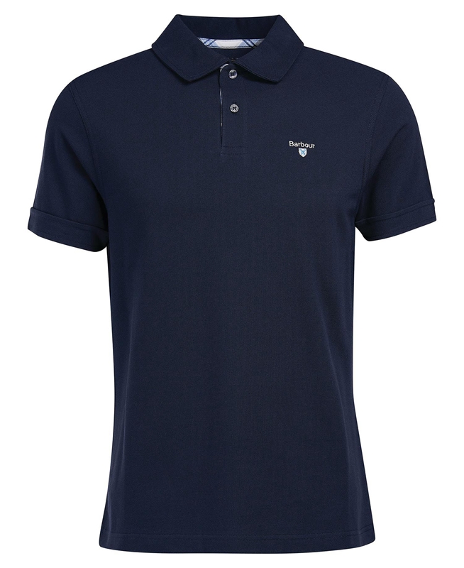 Navy Men's Barbour Birkhill Polo shirts | HKFBEC-905