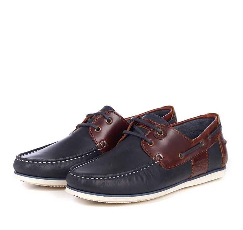 Navy Men's Barbour Capstan Boat Shoes | QYDAKT-354