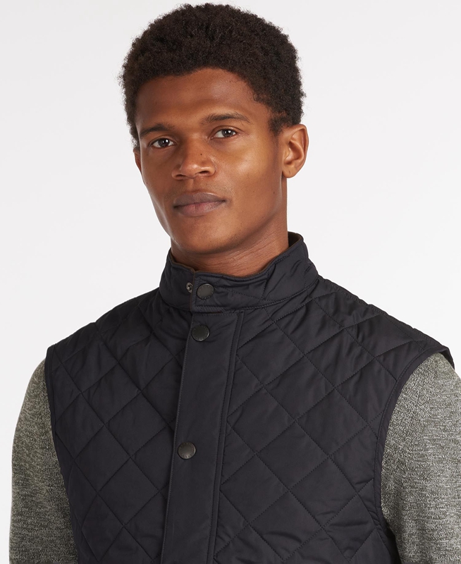 Navy Men's Barbour Lowerdale Vest | MZDGAF-741