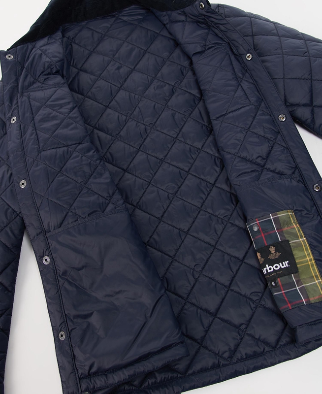 Navy Men's Barbour Shirt Quilted Jackets | YNSIWA-905