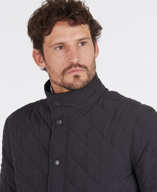 Navy Men's Barbour Shoveler Quilted Jackets | KLCBGJ-530