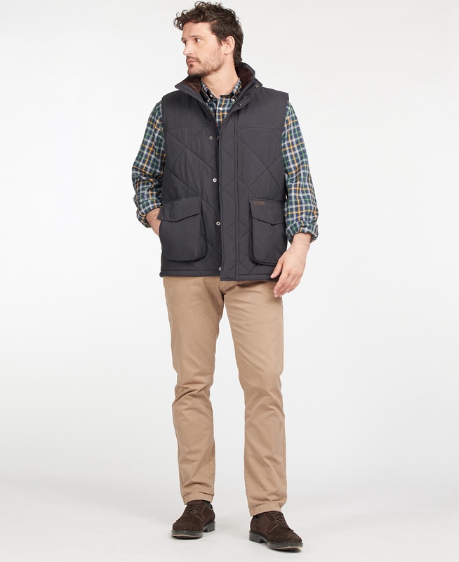 Navy Men's Barbour Winterdale Vest | VEOKRY-047